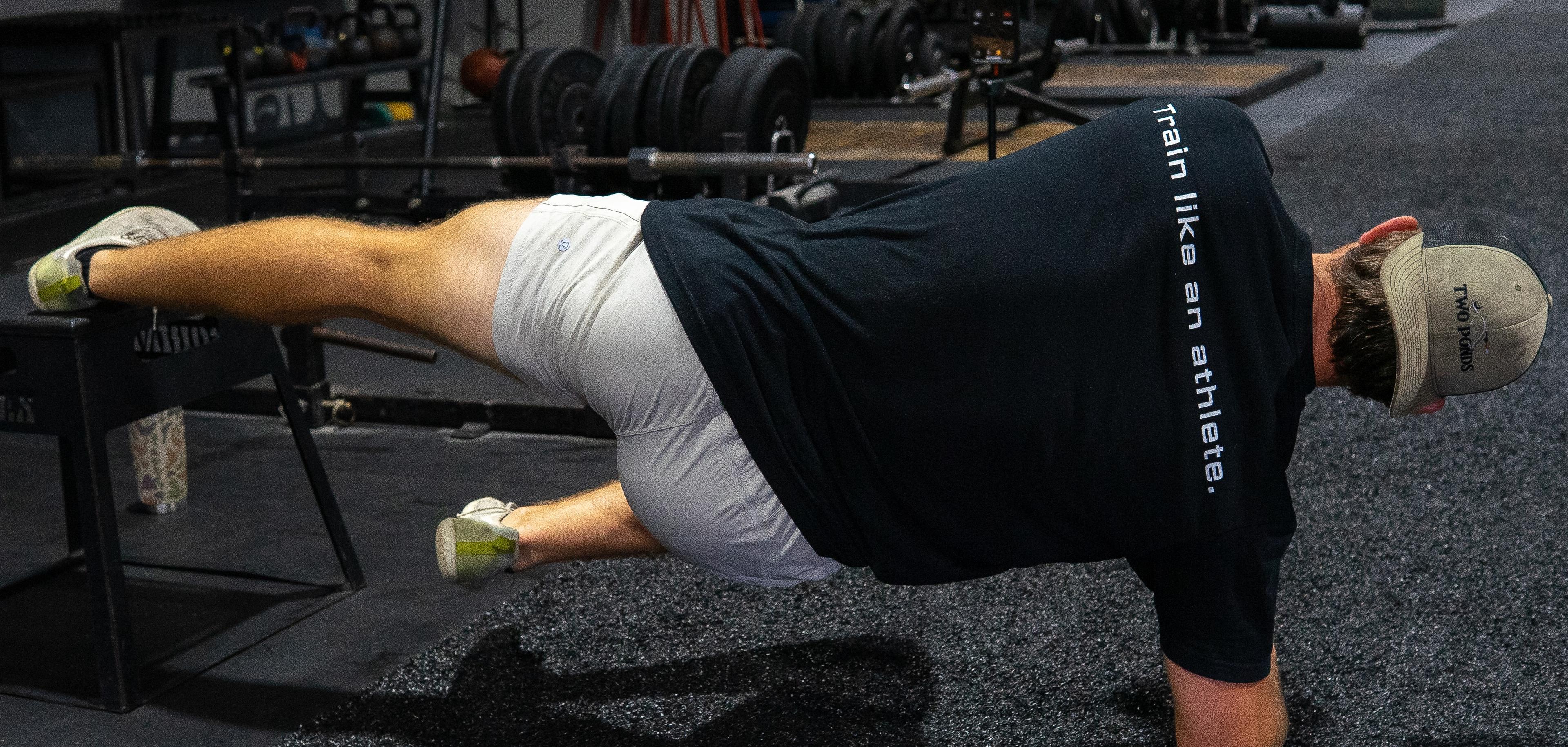 Jared demonstrating groundwork training exercises