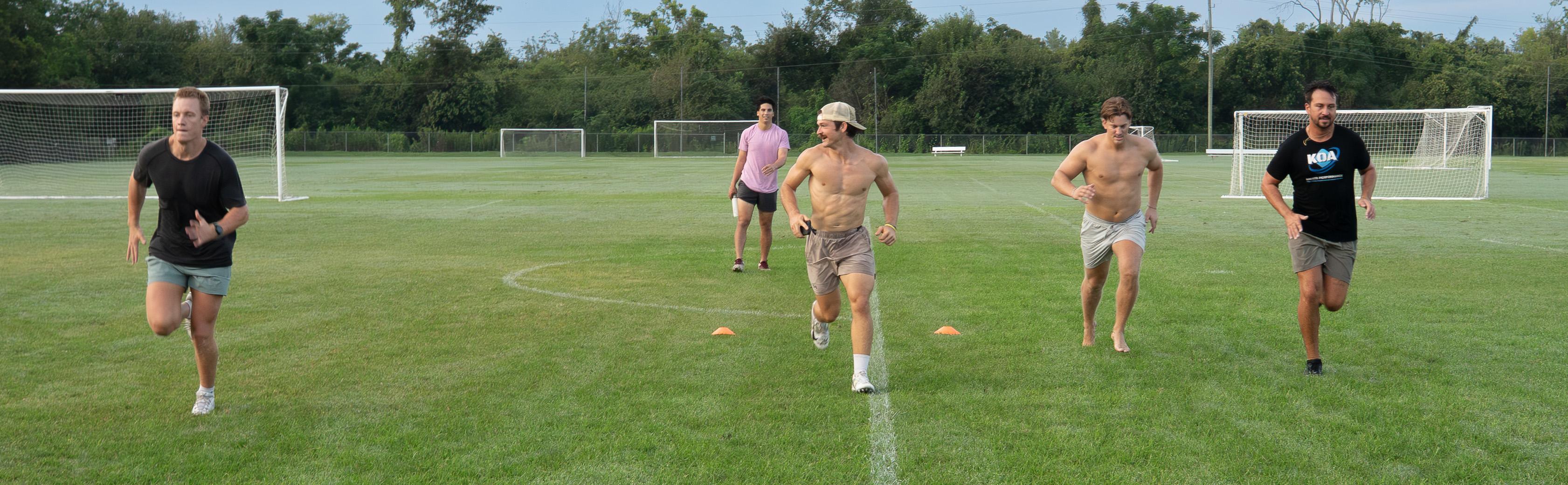 Jared leading a group training session with KOA DAWGS